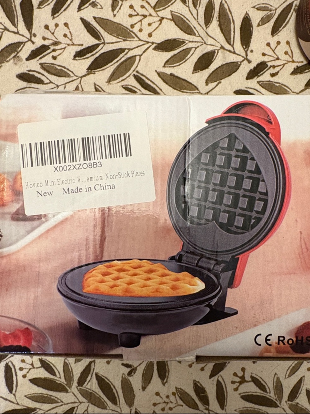 Red Mini Heart Waffle Maker - Compact Electric Waffle Iron